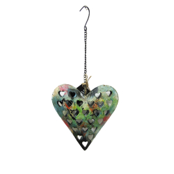 Serce z metalu z recyclingu 15x15cm